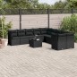 vidaXL 11-tlg. Garten-Sofagarnitur mit Kissen Schwarz Poly Rattan vidaXL 11-tlg. Garten-Sofagarnitur mit Kissen Schwarz Poly Rattan