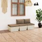 3-tlg. Garten-Sofagarnitur aus Paletten mit Kissen Fichtenholz 3-tlg. Garten-Sofagarnitur aus Paletten mit Kissen Fichtenholz