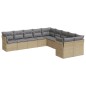 vidaXL 10-tlg. Garten-Sofagarnitur mit Kissen Beige Poly Rattan vidaXL 10-tlg. Garten-Sofagarnitur mit Kissen Beige Poly Rattan