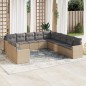 vidaXL 11-tlg. Garten-Sofagarnitur mit Kissen Beige Poly Rattan vidaXL 11-tlg. Garten-Sofagarnitur mit Kissen Beige Poly Rattan