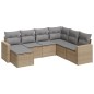 vidaXL 7-tlg. Garten-Sofagarnitur mit Kissen Beige Poly Rattan vidaXL 7-tlg. Garten-Sofagarnitur mit Kissen Beige Poly Rattan