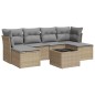 vidaXL 7-tlg. Garten-Sofagarnitur mit Kissen Beige Poly Rattan vidaXL 7-tlg. Garten-Sofagarnitur mit Kissen Beige Poly Rattan