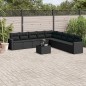 vidaXL 10-tlg. Garten-Sofagarnitur mit Kissen Schwarz Poly Rattan vidaXL 10-tlg. Garten-Sofagarnitur mit Kissen Schwarz Poly Rattan