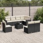 vidaXL 9-tlg. Garten-Sofagarnitur mit Kissen Schwarz Poly Rattan vidaXL 9-tlg. Garten-Sofagarnitur mit Kissen Schwarz Poly Rattan