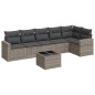 vidaXL 7-tlg. Garten-Sofagarnitur mit Kissen Grau Poly Rattan vidaXL 7-tlg. Garten-Sofagarnitur mit Kissen Grau Poly Rattan