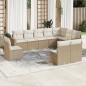 vidaXL 10-tlg. Garten-Sofagarnitur mit Kissen Beige Poly Rattan vidaXL 10-tlg. Garten-Sofagarnitur mit Kissen Beige Poly Rattan