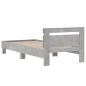 vidaXL Bettgestell mit Kopfteil Betongrau 75x190 cm Holzwerkstoff vidaXL Bettgestell mit Kopfteil Betongrau 75x190 cm Holzwerkstoff