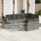 vidaXL 10-tlg. Garten-Sofagarnitur mit Kissen Grau Poly Rattan vidaXL 10-tlg. Garten-Sofagarnitur mit Kissen Grau Poly Rattan