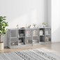 vidaXL Bücherschrank mit Türen Betongrau 204x37x75 cm Holzwerkstoff vidaXL Bücherschrank mit Türen Betongrau 204x37x75 cm Holzwerkstoff