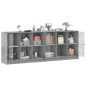 vidaXL Bücherschrank mit Türen Betongrau 204x37x75 cm Holzwerkstoff vidaXL Bücherschrank mit Türen Betongrau 204x37x75 cm Holzwerkstoff