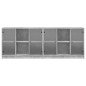 vidaXL Bücherschrank mit Türen Betongrau 204x37x75 cm Holzwerkstoff vidaXL Bücherschrank mit Türen Betongrau 204x37x75 cm Holzwerkstoff
