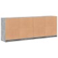 vidaXL Bücherschrank mit Türen Betongrau 204x37x75 cm Holzwerkstoff vidaXL Bücherschrank mit Türen Betongrau 204x37x75 cm Holzwerkstoff