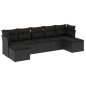 vidaXL 7-tlg. Garten-Sofagarnitur mit Kissen Schwarz Poly Rattan vidaXL 7-tlg. Garten-Sofagarnitur mit Kissen Schwarz Poly Rattan