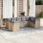 vidaXL 9-tlg. Garten-Sofagarnitur mit Kissen Beige Poly Rattan vidaXL 9-tlg. Garten-Sofagarnitur mit Kissen Beige Poly Rattan