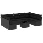 vidaXL 10-tlg. Garten-Sofagarnitur mit Kissen Schwarz Poly Rattan vidaXL 10-tlg. Garten-Sofagarnitur mit Kissen Schwarz Poly Rattan