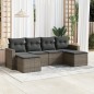 vidaXL 6-tlg. Garten-Sofagarnitur mit Kissen Grau Poly Rattan vidaXL 6-tlg. Garten-Sofagarnitur mit Kissen Grau Poly Rattan