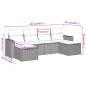 vidaXL 6-tlg. Garten-Sofagarnitur mit Kissen Grau Poly Rattan vidaXL 6-tlg. Garten-Sofagarnitur mit Kissen Grau Poly Rattan