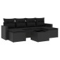 vidaXL 7-tlg. Garten-Sofagarnitur mit Kissen Schwarz Poly Rattan vidaXL 7-tlg. Garten-Sofagarnitur mit Kissen Schwarz Poly Rattan