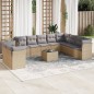vidaXL 11-tlg. Garten-Sofagarnitur mit Kissen Beige Poly Rattan vidaXL 11-tlg. Garten-Sofagarnitur mit Kissen Beige Poly Rattan