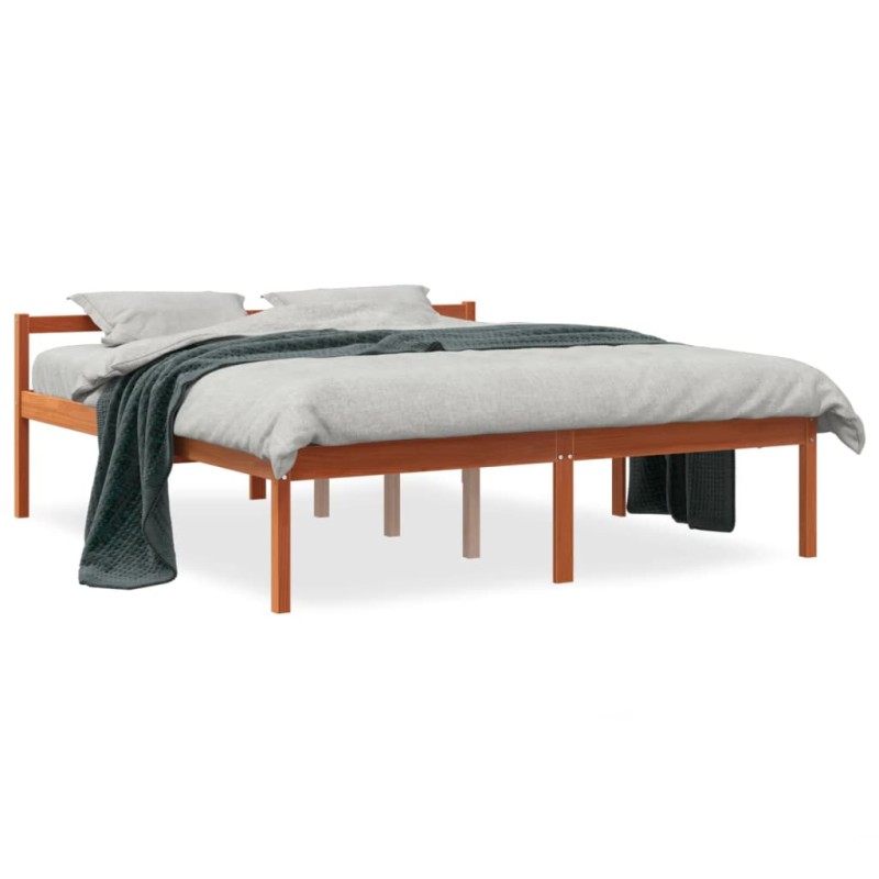 vidaXL Seniorenbett Wachsbraun 150x200 cm Massivholz Kiefer vidaXL Seniorenbett Wachsbraun 150x200 cm Massivholz Kiefer