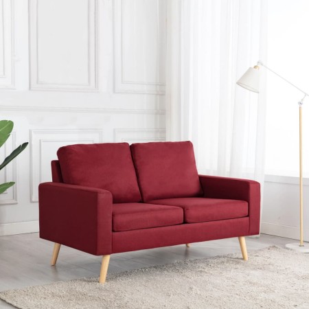 vidaXL 2-Sitzer-Sofa Weinrot Stoff