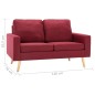 vidaXL 2-Sitzer-Sofa Weinrot Stoff vidaXL 2-Sitzer-Sofa Weinrot Stoff