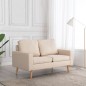 vidaXL 2-Sitzer-Sofa Creme Stoff vidaXL 2-Sitzer-Sofa Creme Stoff