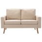 vidaXL 2-Sitzer-Sofa Creme Stoff vidaXL 2-Sitzer-Sofa Creme Stoff