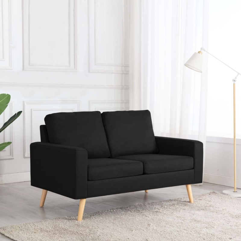 vidaXL 2-Sitzer-Sofa Schwarz Stoff vidaXL 2-Sitzer-Sofa Schwarz Stoff