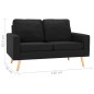 vidaXL 2-Sitzer-Sofa Schwarz Stoff vidaXL 2-Sitzer-Sofa Schwarz Stoff