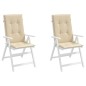 vidaXL Gartenstuhlauflagen für Hochlehner 2Stk. Beige 120x50x3cm Stoff vidaXL Gartenstuhlauflagen für Hochlehner 2Stk. Beige 120x50x3cm Stoff