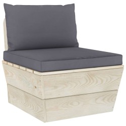 vidaXL Garten-Paletten-Mittelsofa mit Kissen Imprägniertes Fichtenholz
