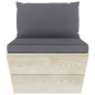 vidaXL Garten-Paletten-Mittelsofa mit Kissen Imprägniertes Fichtenholz vidaXL Garten-Paletten-Mittelsofa mit Kissen Imprägniertes Fichtenholz
