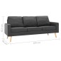 vidaXL 2-tlg. Sofagarnitur Stoff Dunkelgrau vidaXL 2-tlg. Sofagarnitur Stoff Dunkelgrau