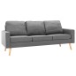 vidaXL 3-tlg. Sofagarnitur Stoff Hellgrau vidaXL 3-tlg. Sofagarnitur Stoff Hellgrau