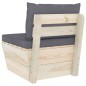 vidaXL Garten-Paletten-Mittelsofa mit Kissen Imprägniertes Fichtenholz vidaXL Garten-Paletten-Mittelsofa mit Kissen Imprägniertes Fichtenholz
