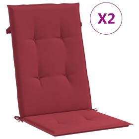 vidaXL Gartenstuhlauflagen für Hochlehner 2 Stk. Weinrot 120x50x3 cm