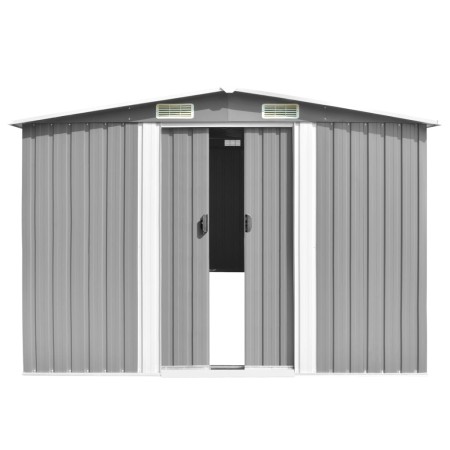 vidaXL Gerätehaus 257x392x181 cm Metall Grau