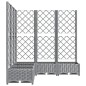 vidaXL Pflanzkübel mit Rankgitter Hellgrau 120x120x121,5 cm PP vidaXL Pflanzkübel mit Rankgitter Hellgrau 120x120x121,5 cm PP