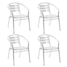 vidaXL 5-tlg. Garten-Essgruppe Aluminium Silbern