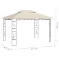 vidaXL Pavillon 4x3x2,7 m Creme 160 g/m² vidaXL Pavillon 4x3x2,7 m Creme 160 g/m²
