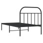 vidaXL Bettgestell mit Kopfteil Metall Schwarz 80x200 cm vidaXL Bettgestell mit Kopfteil Metall Schwarz 80x200 cm
