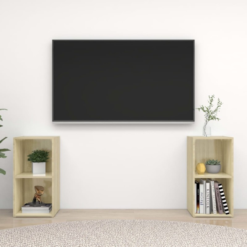vidaXL TV-Schränke 2 Stk. Sonoma-Eiche 72x35x36,5 cm Holzwerkstoff vidaXL TV-Schränke 2 Stk. Sonoma-Eiche 72x35x36,5 cm Holzwerkstoff