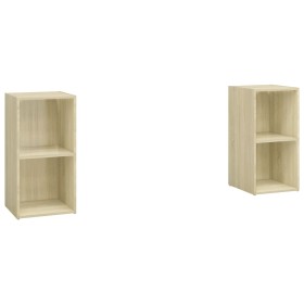 vidaXL TV-Schränke 2 Stk. Sonoma-Eiche 72x35x36,5 cm Holzwerkstoff