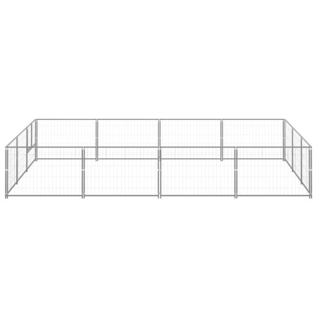 vidaXL Hundezwinger Silbern 12 m² Stahl