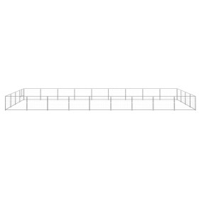 vidaXL Hundezwinger Silbern 36 m² Stahl