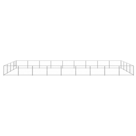 vidaXL Hundezwinger Silbern 36 m² Stahl