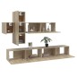 vidaXL 7-tlg. TV-Schrank-Set Sonoma-Eiche Holzwerkstoff vidaXL 7-tlg. TV-Schrank-Set Sonoma-Eiche Holzwerkstoff