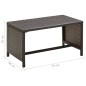 vidaXL Couchtisch Braun 70x40x38 cm Poly Rattan vidaXL Couchtisch Braun 70x40x38 cm Poly Rattan