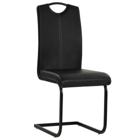 vidaXL Freischwinger 6 Stk. Schwarz Kunstleder 